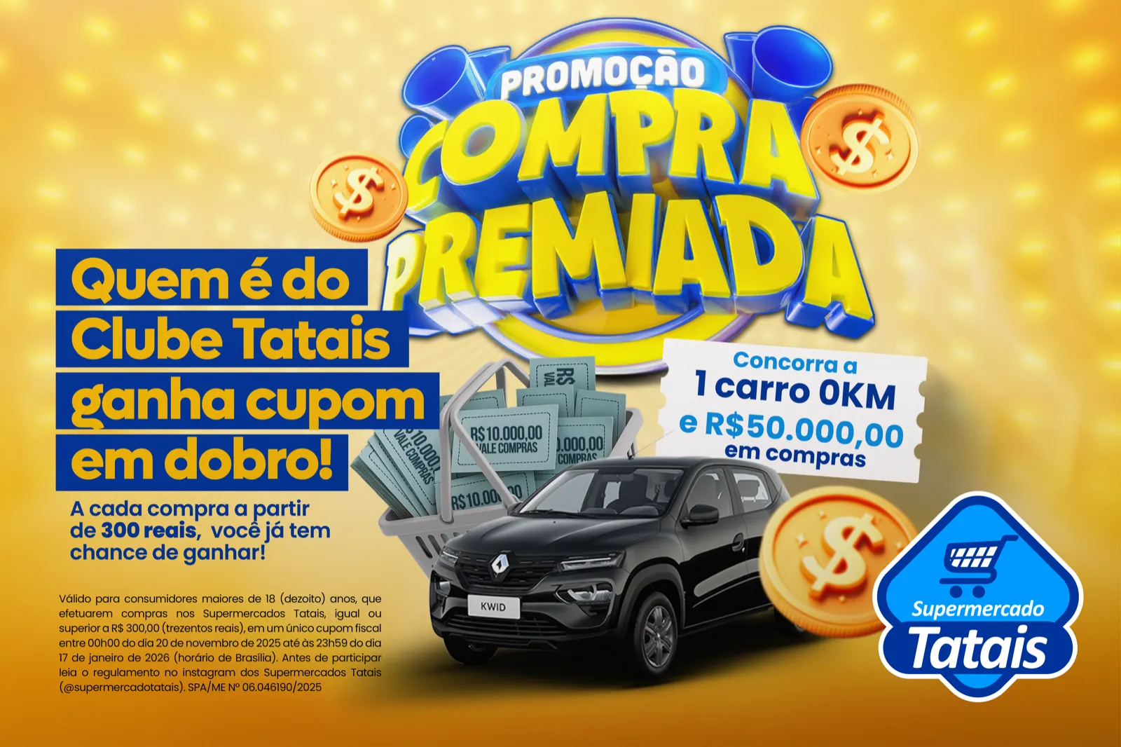 Tampo de caixa da Promoção Compra Premiada, 60x40 cm